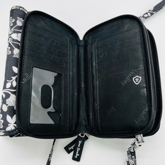 Vera Bradley Floral Black and White Women's Crossbody or wristlet Bag NWOT - Picture 9 of 16